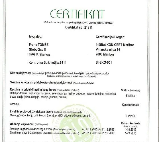 Tourist Farm Pri Martinovih Alojamento de Turismo Rural Krška Vas